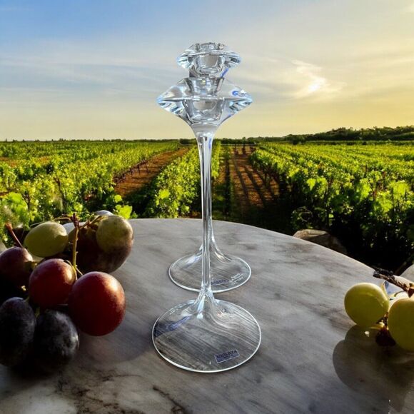 Kosta Boda 2-Candlesticks Handblown Glass 9" & 10.5” K.Engman JH1807 From Sweden - Picture 8 of 8